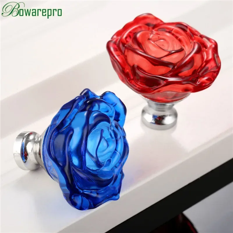 Furniture Hardware Manufacturer - bowarepro 50MM cristallo rosa maniglia in