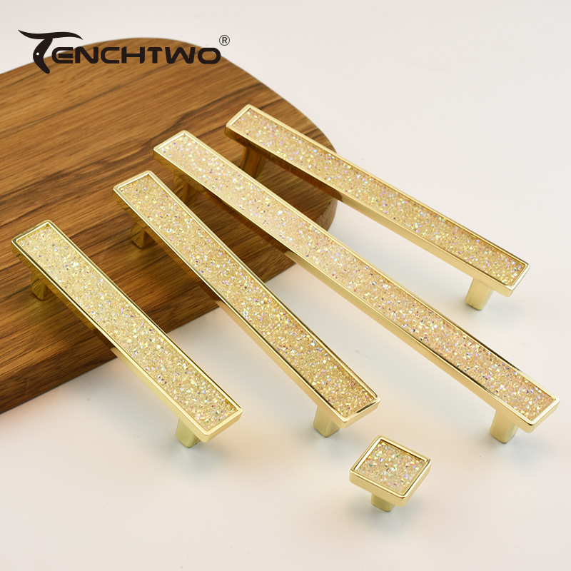 Furniture And Kitchen Hardware Fitting - Maniglia per mobili in cristallo dorato